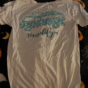 Simplify Kids White Tee with Blue Graphic